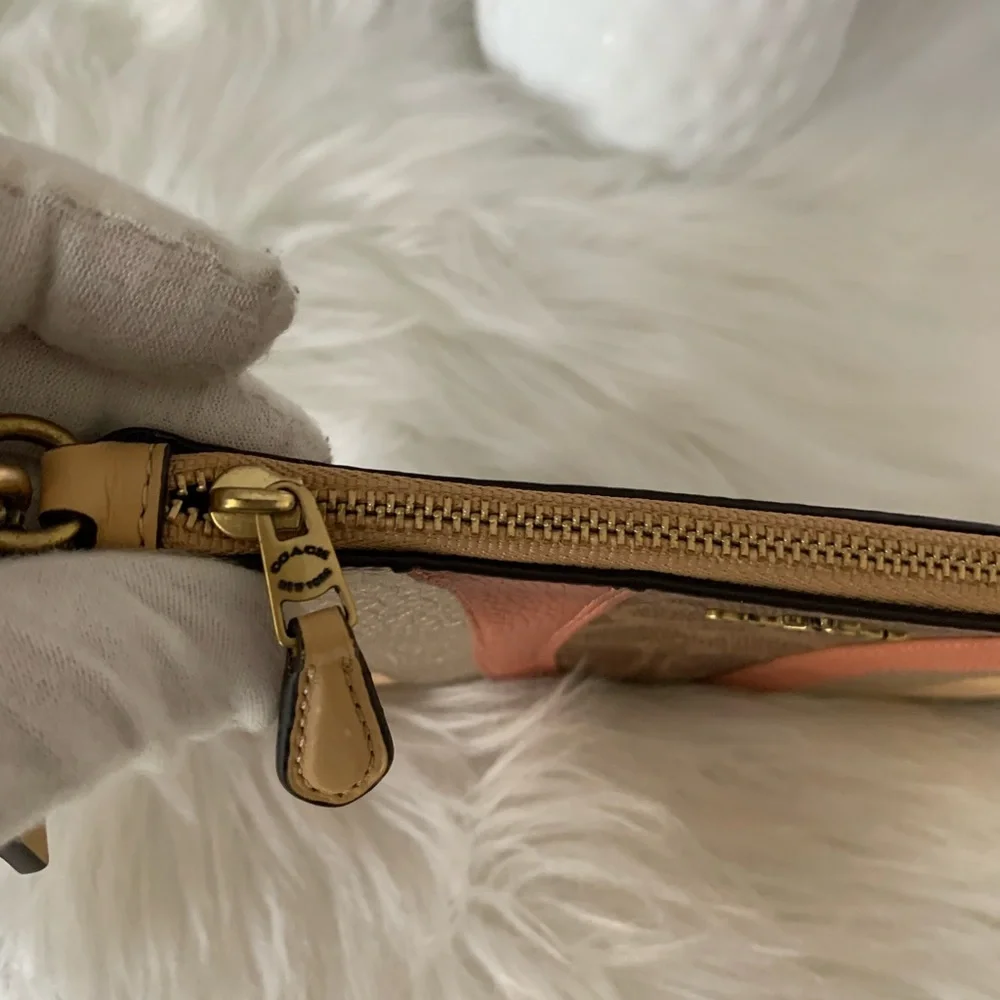 Coach Signature Wave Patchwork Wristlet
